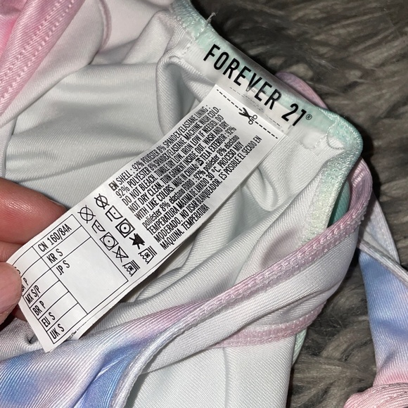 NWOT Forever 21 Lollapalooza Tie Dye One Piece High Cut Swimsuit Size Small - Picture 5 of 9